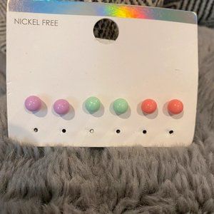 New pastels ball post backs earrings bundle